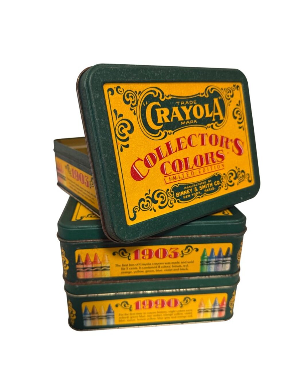 Rusted Crayola Collectors Colors Limited Edition Metal Box Tin Set 3 Vintage Lot - Picture 2 of 9